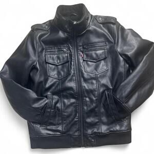 Black levis sherpa lined leather